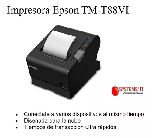 Epson Impresora Tm-t88vi Ethernet, Usb,bluetooth, En La Nube