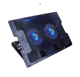 BASE DE ENFRIAMIENTO INS PARA LAPTOP, 2 VENTILADORES (34 * 2 5.2 CM) LED AZUL 5V 2 PUERTOS USB