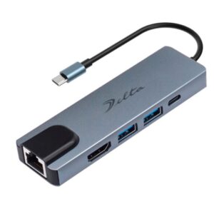 Adaptor Tripp-Lite CU8875 USB C 3.1 Gigabit Ethernet Adapter with 3 Port USB A (5 Gbps), black