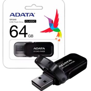 FLASH MEMORY ADATA 64GB UV240 USB 2.0 NEGRO