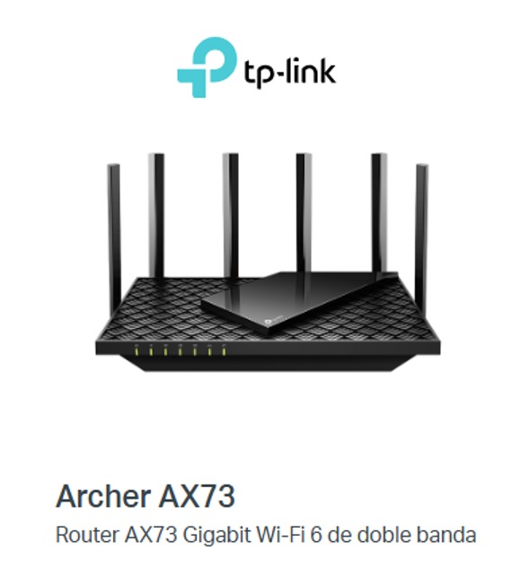 Router AX73 TP-LINK Gigabit Wi-Fi 6 de doble banda